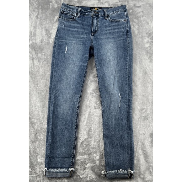 Lucky Brand Denim - Lucky Brand Brooke Legging Jeans Women 8/29 Blue Skinny Distressed Raw Hem